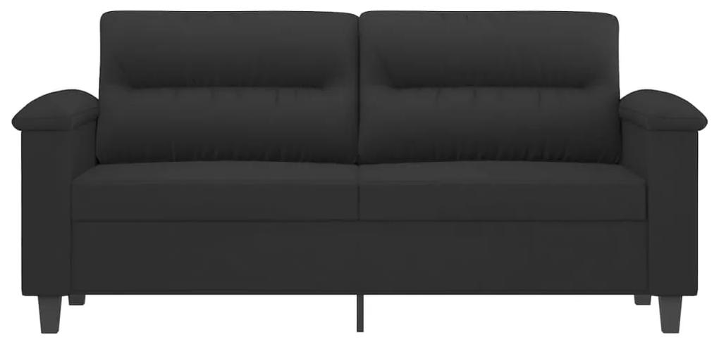 Canapea cu 2 locuri, negru, 140 cm, tesatura microfibra Negru, 170 x 77 x 80 cm