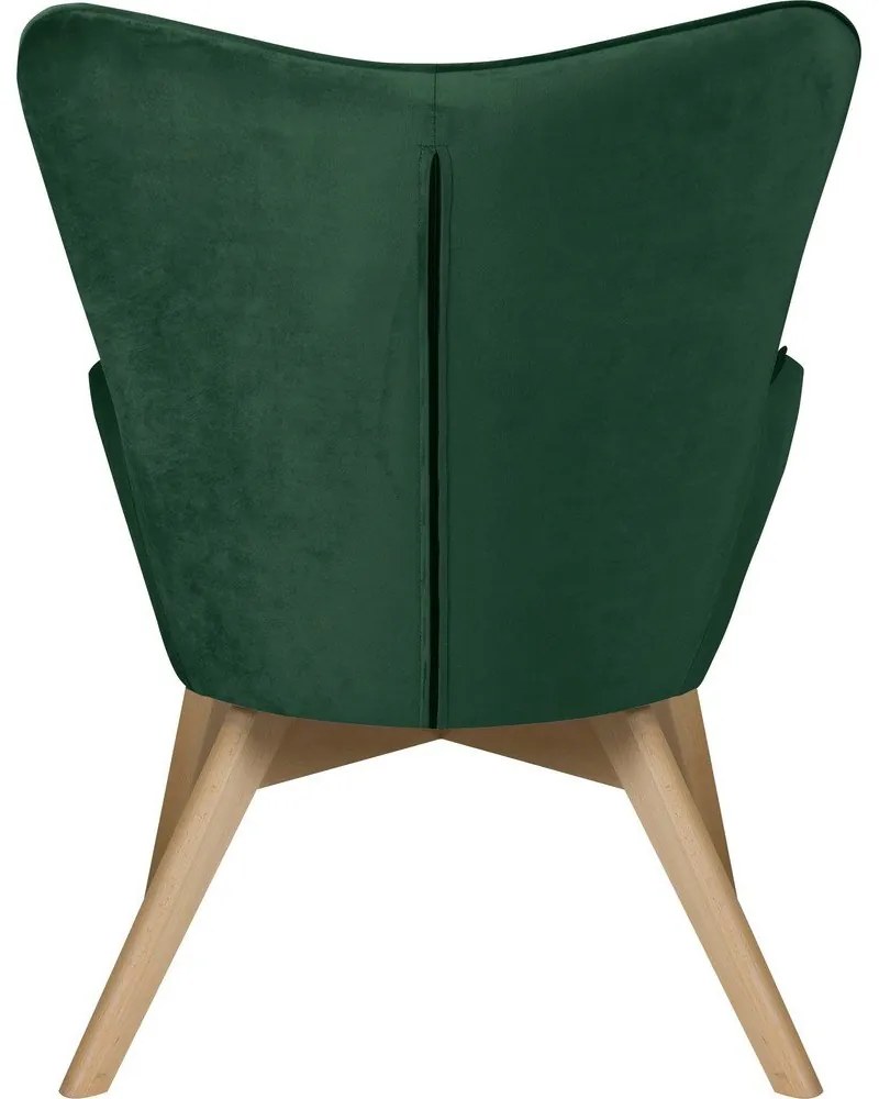 Fotoliu verde închis cu tapițerie din catifea Niko – Ropez