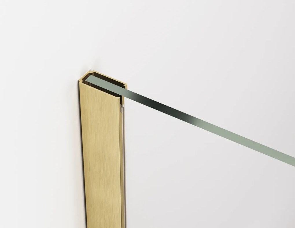 Paravan dus tip walk-in, Sanswiss Easy STR4P, sticla transparenta, profil auriu periat, 90 x 200 cm, sticla 8 mm, Ronal 900x2000 mm