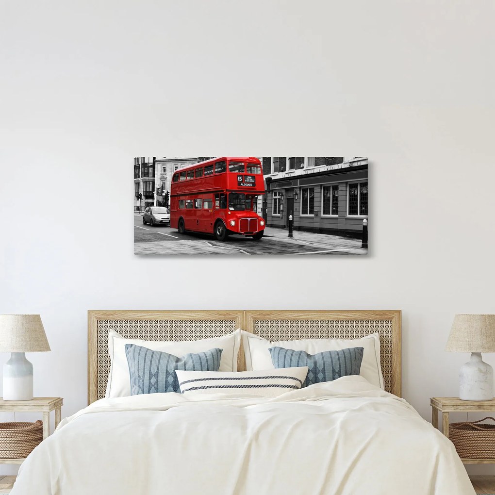 Tablou - Londra cu autobuz (120x50 cm)