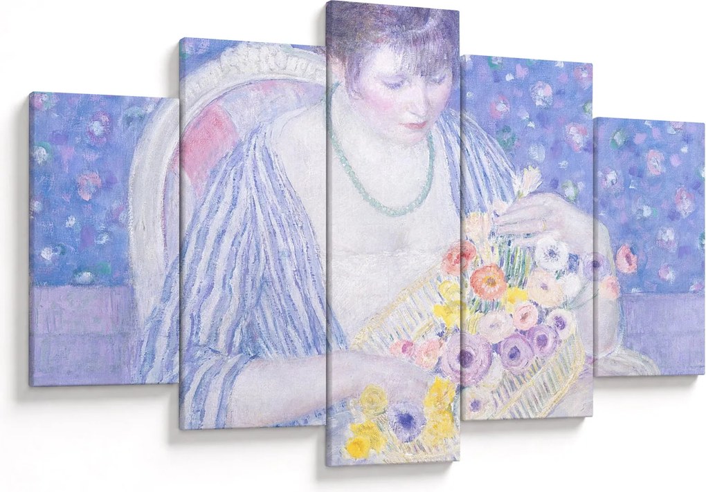 Tablou - Frederick Carl Frieseke, The Basket of Flowers, reproducere (150x105 cm)