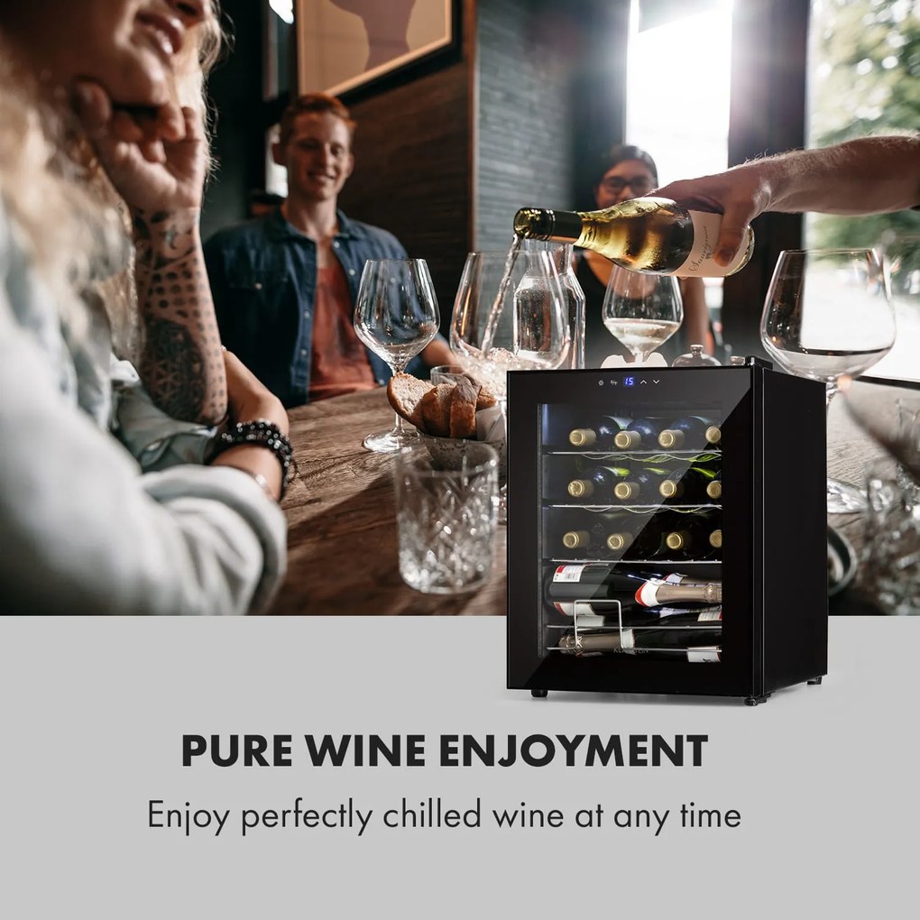 Shiraz, răcitor de vinuri, 42 l, panou de control tactil, 131 W, 5 - 18 °C, negru