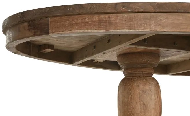 Masa dining, din lemn de tec, cu 2 picioare sculptate, Aurea