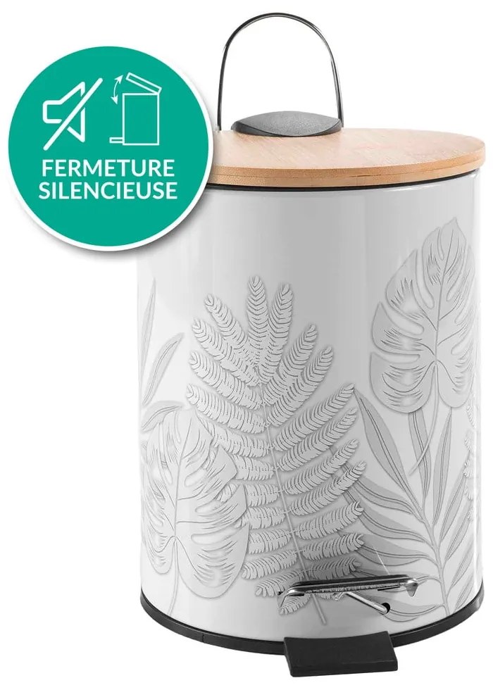 Coș de gunoi alb cu pedală din metal 3 l Amber – douceur d'intérieur