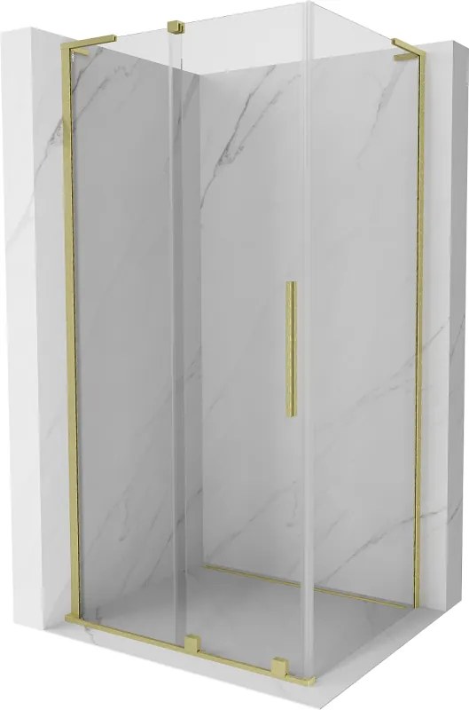 Mexen Velar L cabină de duș glisantă 110 x 90 cm, transparent, auriu periat - 871-110-090-03-55