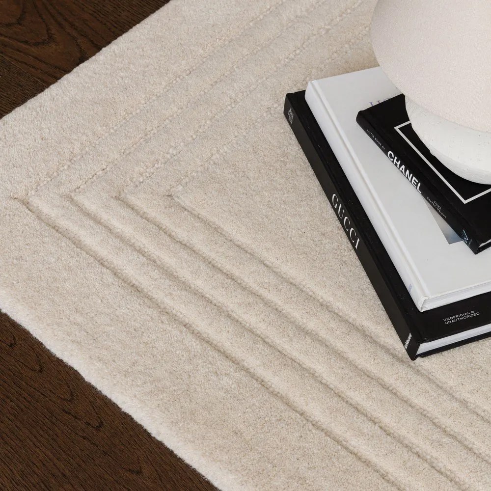 Covor fildeș țesut manual din lână 160x230 cm Orlo Ivory – Asiatic Carpets