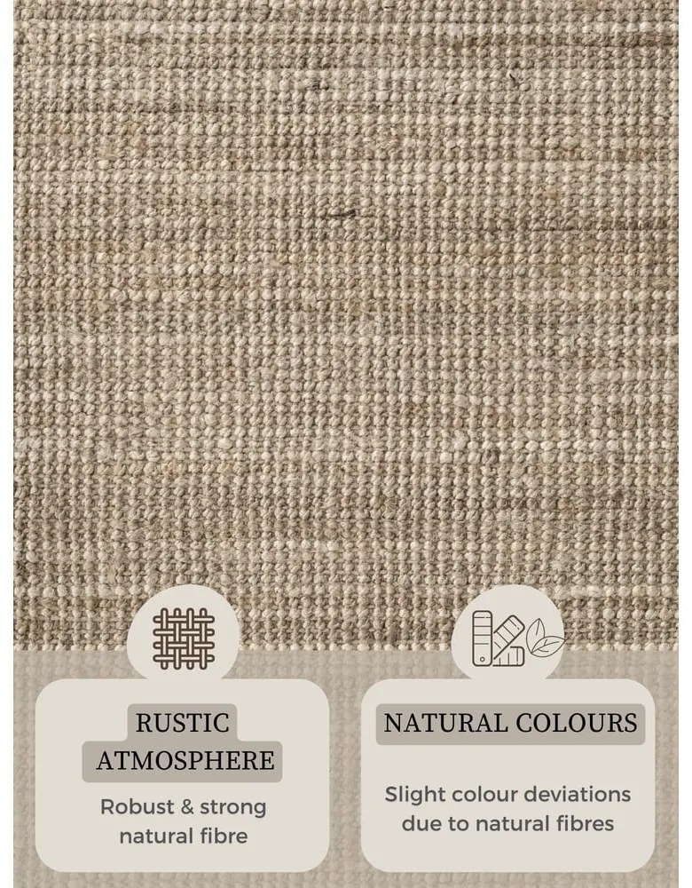 Covor taupe rotund din iută ø 200 cm Bouclé Jaipur – Hanse Home