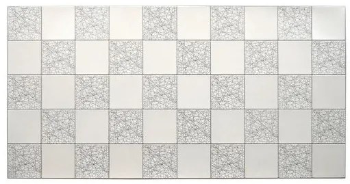Panou decorativ, PVC, model marmura, alb si gri, 96x48.5cm