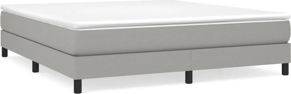 vidaXL Cadru de pat cu arcuri, gri deschis, 160x200 cm, textil