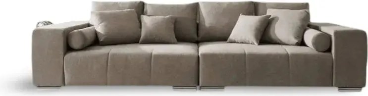 Canapea extensibilă dumonde cu ladă de depozitare si sezut confortabil din spuma high-density, Marbela Enjoy Camel XXL 295x100 cm