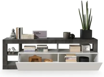 Comodă TV LENOR alb/antracit