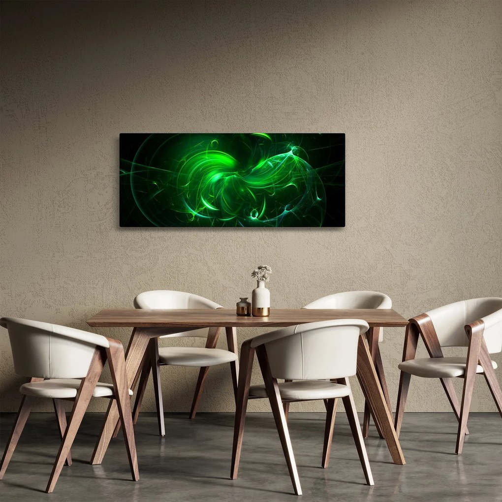Tablou - abstracție verde (120x50 cm)
