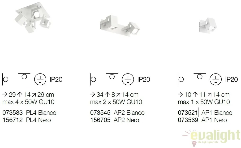 Aplica design modern cu spot directionabil MOUSE AP1 alba 073521
