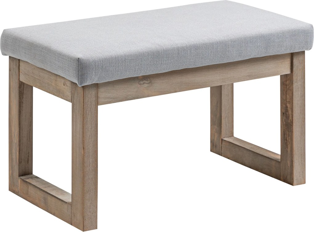 HOMCOM Bancă pentru picioare în design scandinav, taburet, suport pentru picioare, 68 cm x 38 cm x 42 cm, Gri + Natural | Aosom Romania