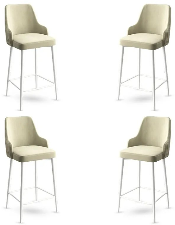 Set de scaune de bar Enox Cream and White, 4bucăți