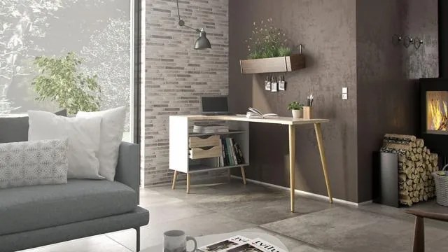 Tvilum Consola alba in decor de stejar OSLO 75388