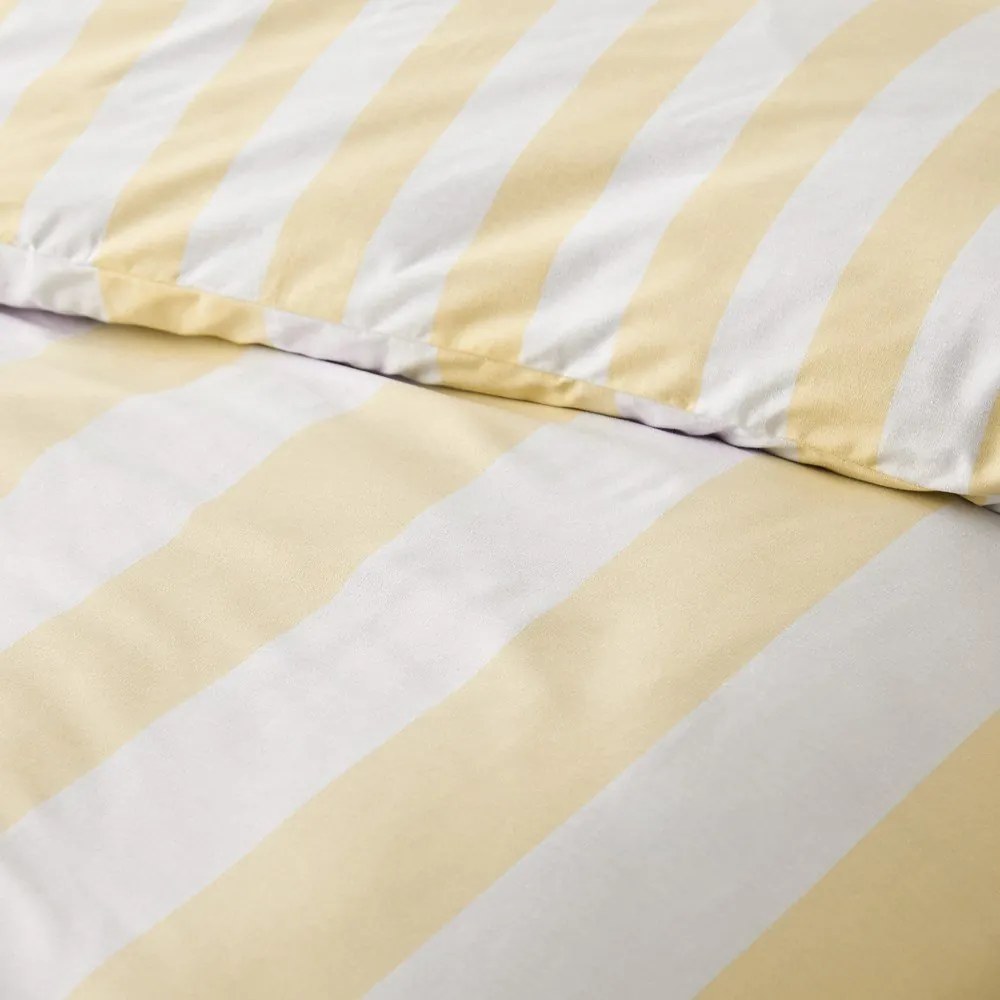 Lenjerie de pat galbenă pentru pat dublu/extinsă cu 3 piese 230x220 cm Cove Stripe – Catherine Lansfield
