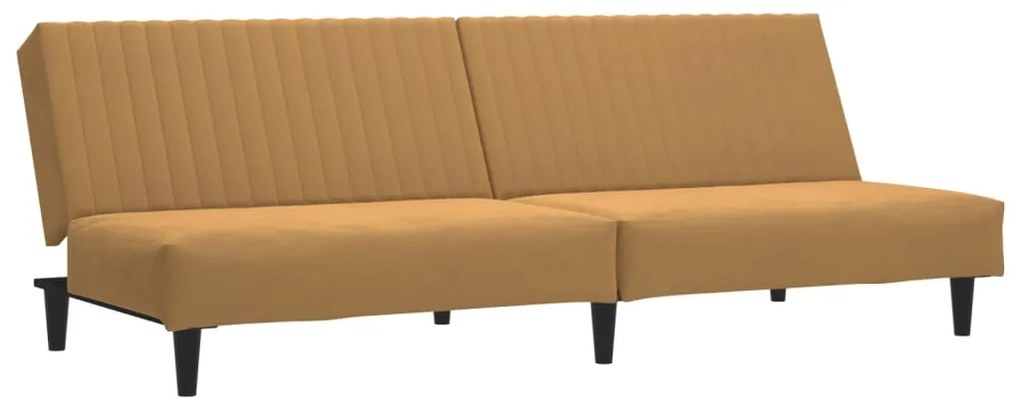 337647 vidaXL Canapea extensibilă cu 2 locuri, maro, catifea