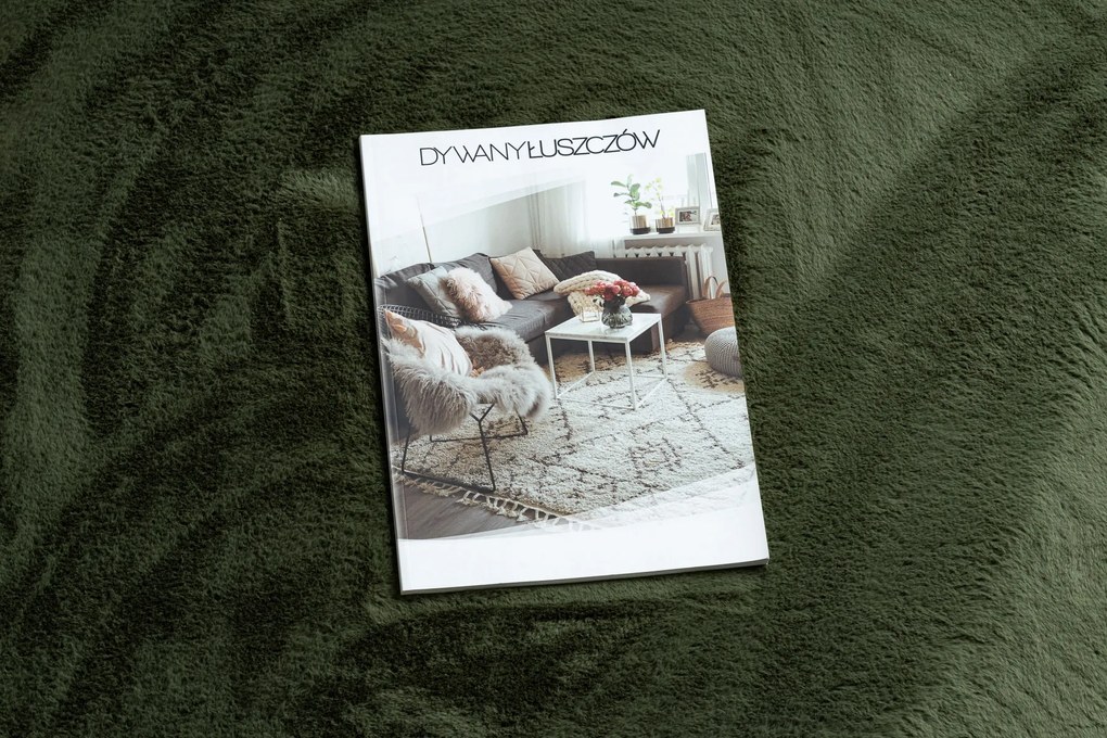 Covor lavabil modern POSH shaggy verde, pluș anti-alunecare