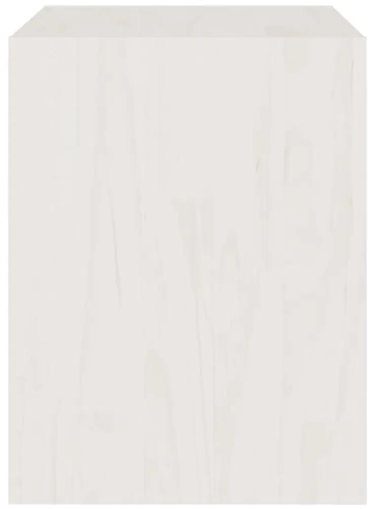 Noptiere, alb, 2 buc., 40x30,5x40 cm, lemn masiv de pin 2, Alb