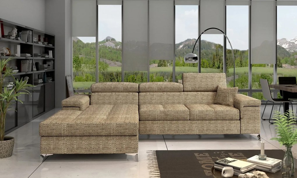 Colțar lemn masiv Extensibil Rita 280x205cm Ladă Depozitare Personalizabil - Berlin 03, Stânga