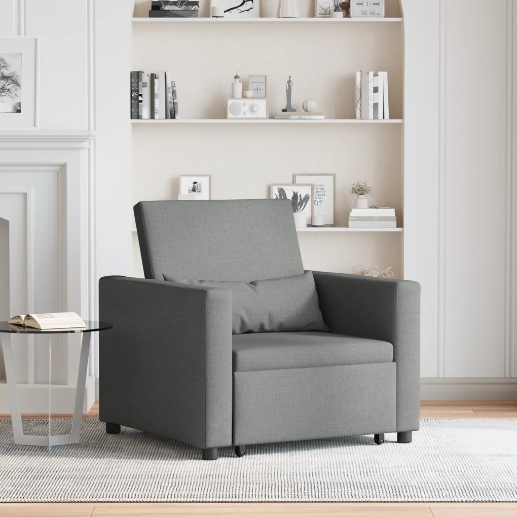 vidaXL Sofa Pat Unilaterala Gri închis 90 x 165 x 87 cm țesătură