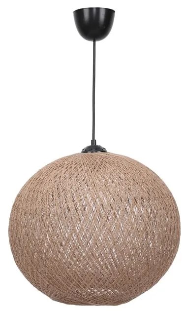 Lustră bej cu abajur din iută ø 38 cm – Opviq lights