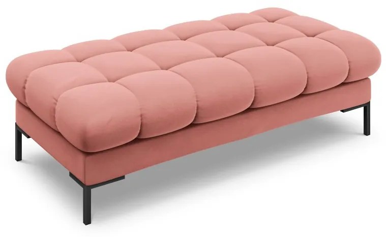Banca tapitata Bali velvet/picioare negre – L133 x l62 x h41