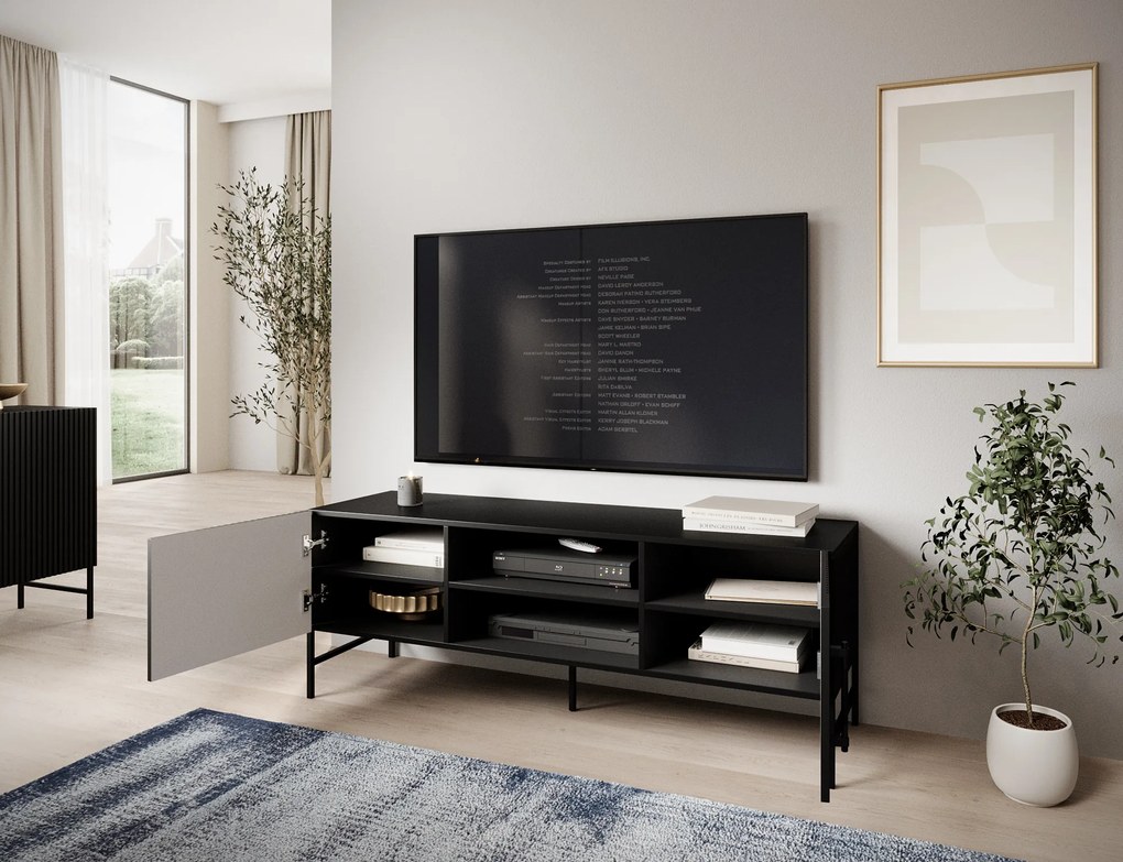 Masuta RTV RAFTT 152x55 cm, negru