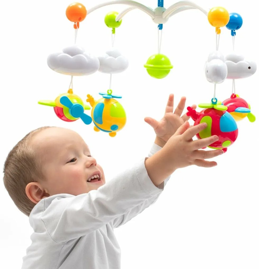 Baby Mix Carusel deasupra pătuțului cu proiectorși telecomandă, albastru