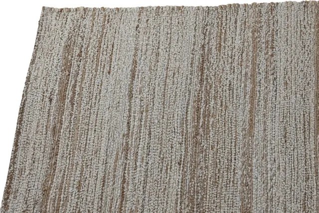 Covor din bumbac și iută țesut manual, antiderapant, bej natural, 160 x 230 cm, 1800 GSM, „Cotton Jute Carpet"