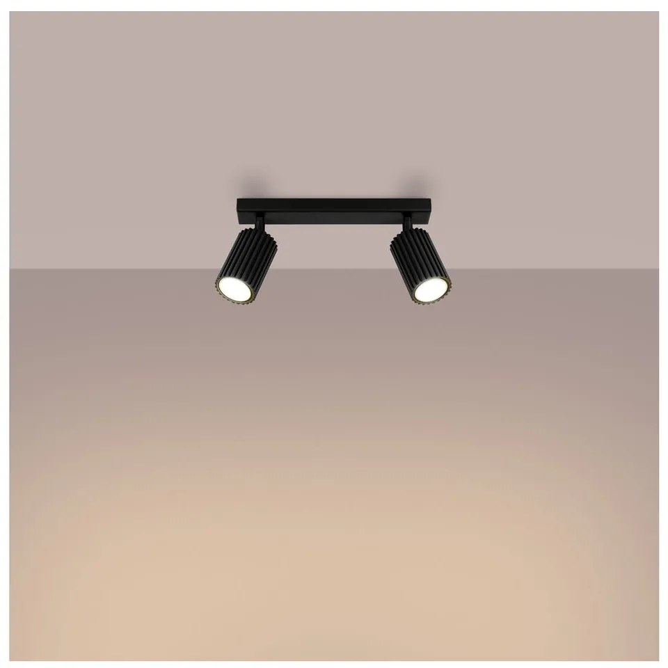 Spot negru 6,5x30 cm Gleam – Sollux