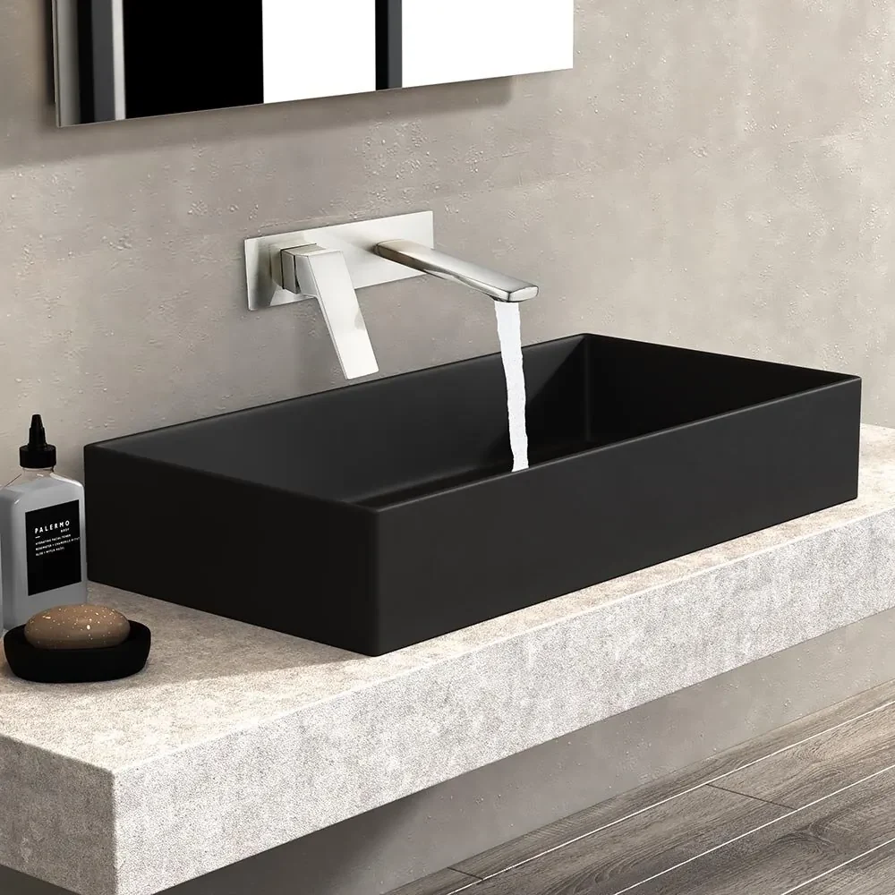 Baterie lavoar incastrata Inter Ceramic Elinor monocomanda nichel periat cu corp ingropat