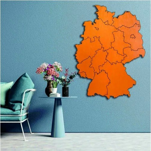 SENTOP | Hartă de perete din lemn a Germaniei - 16 piese | DOUU