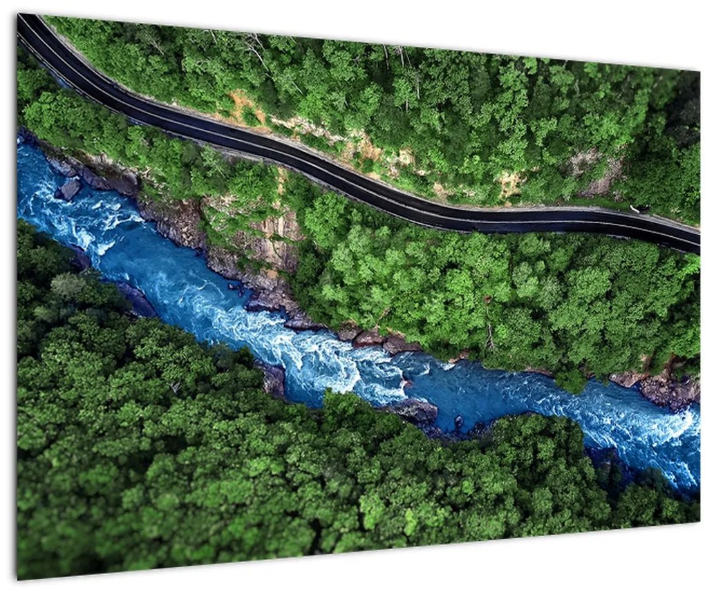 Tablou - Râu între munți, Caucaz, Rusia (90x60 cm)