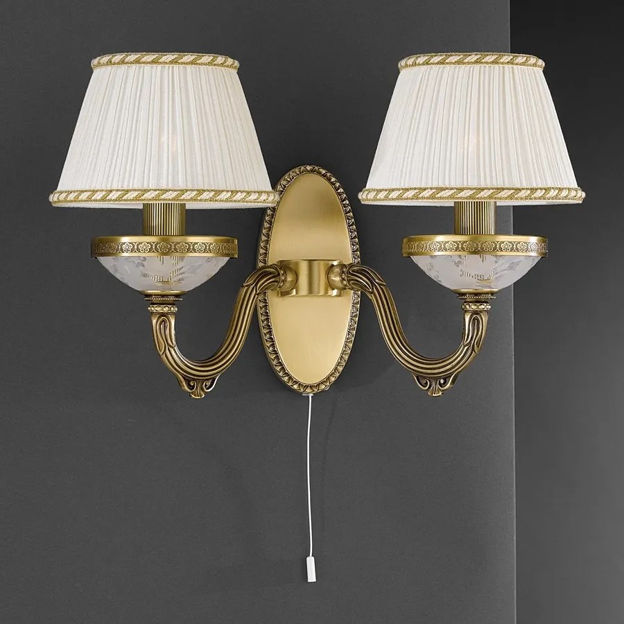 Aplica de perete din alama 2 brate design italian 6402