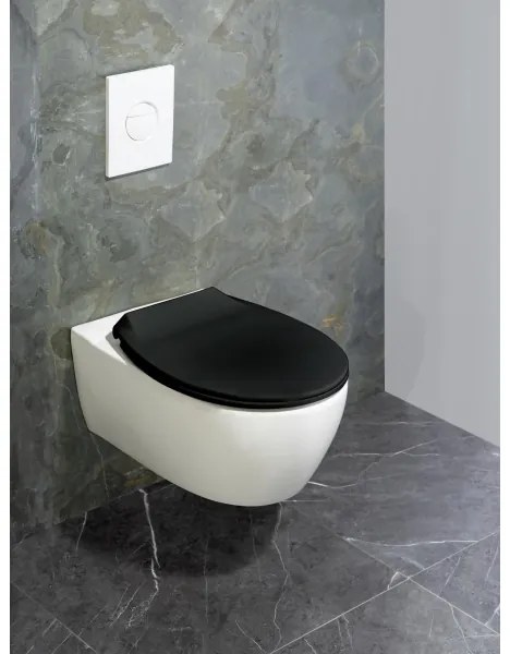 WENKO 23443100-WC Capac WC KOS 44 x 37 cm negru/argintiu