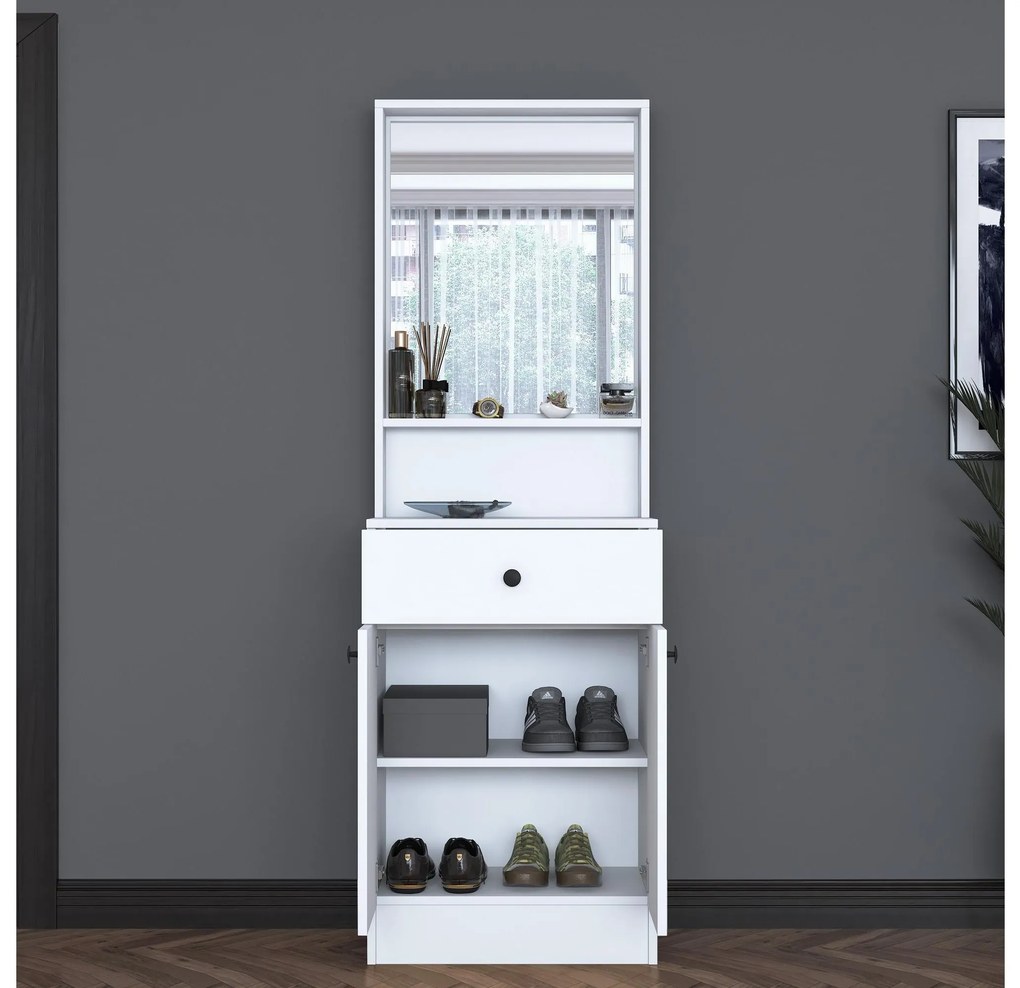 Mobilier hol Pixie 6 (alb) (cu oglindă). 1102444