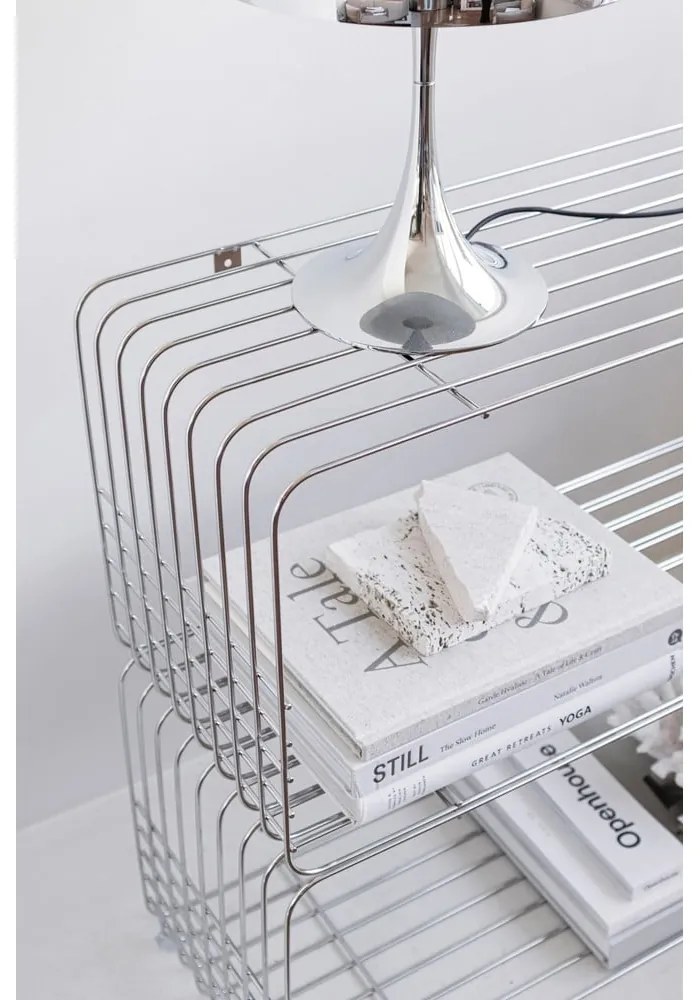 Bibliotecă de perete argintiu-lucios din metal 70x30 cm Wire – Mette Ditmer Denmark