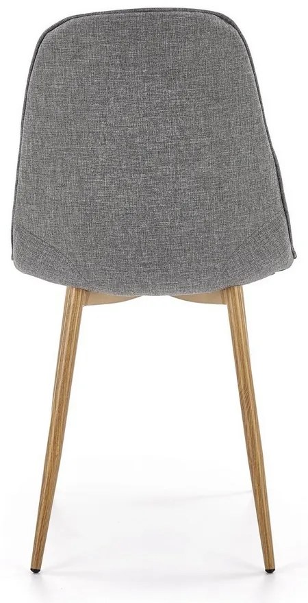 Scaun de bucaterie Zina, gri/lemn natural