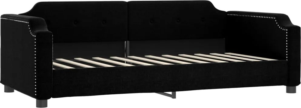 vidaXL Pat de zi, negru, 80x200 cm, material textil