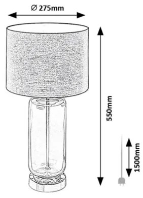 Rabalux 74049 - Lampă de masă RIEN 1xE27/60W/230V