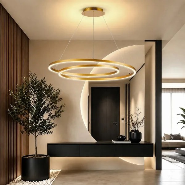 Brilagi-LED Candelabru LED cu reglare a intensității luminii pe cablu TWISTER LED/105W/230V 3000-6000K auriu + telecomandă