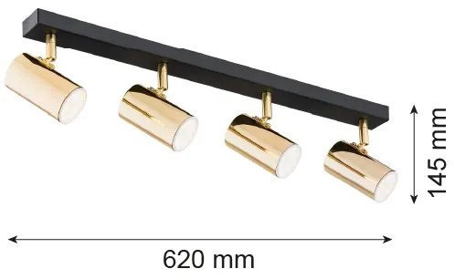 Spot Argon 1688 LAGOS 4xGU10/5W/230V alămie/neagră