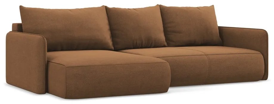 Colțar portocaliu extensibil/cu spațiu de depozitare (cu colț pe partea stângă) Nanea – Makamii