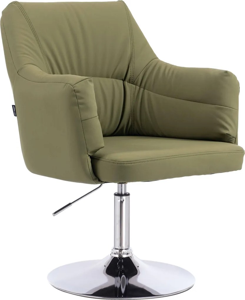 HR840N Scaun Khaki Piele Ecologica Premium Soft cu Bază Cromata