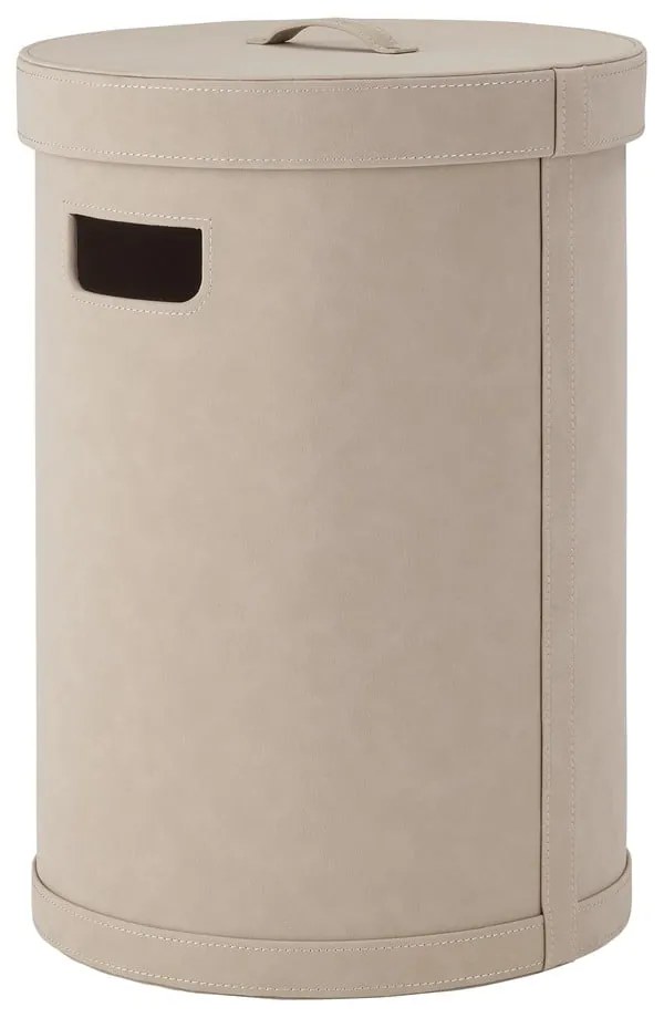 Coș de rufe bej din piele artificială Sahla M – Blomus