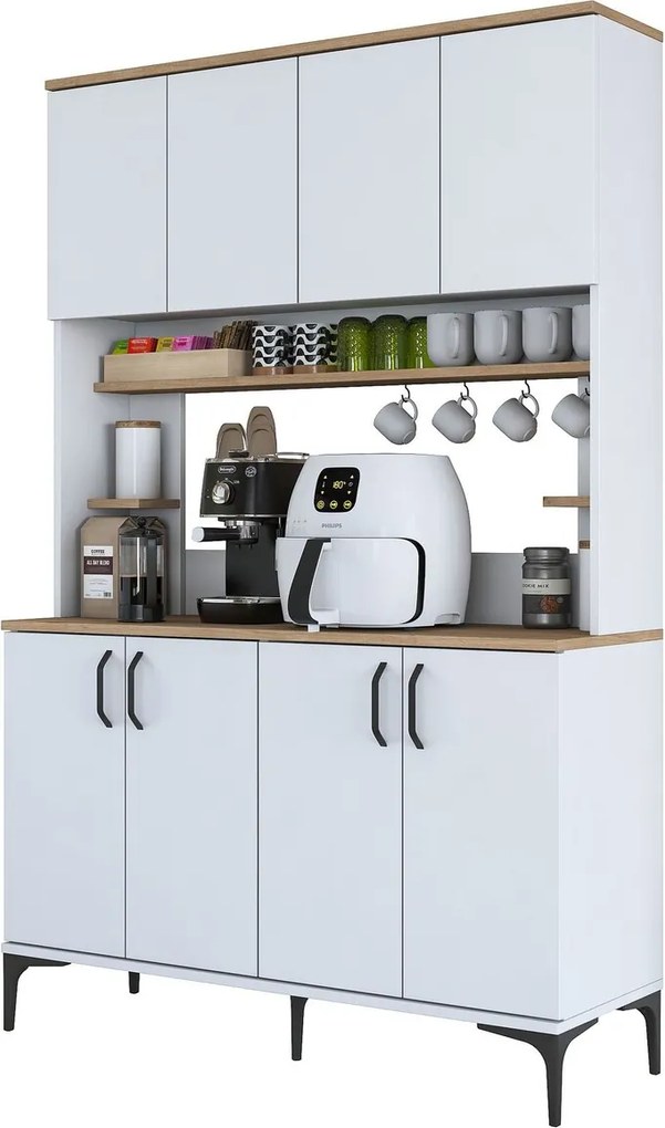 Dulap multifunctional, Hanah Home, JE176, 120x184.2x40 cm, Nuc/Alb