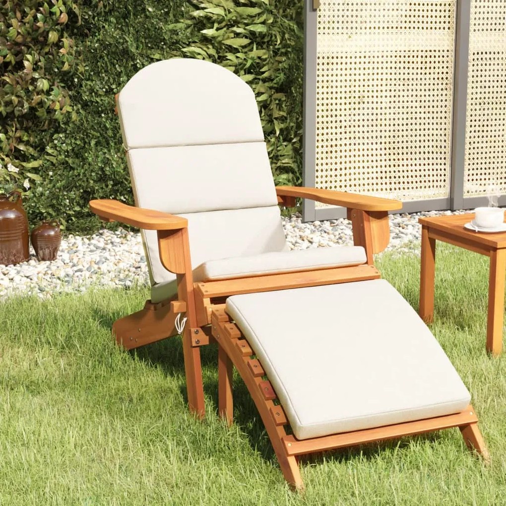 vidaXL Scaun de grădină Adirondack &amp; suport picioare lemn masiv acacia
