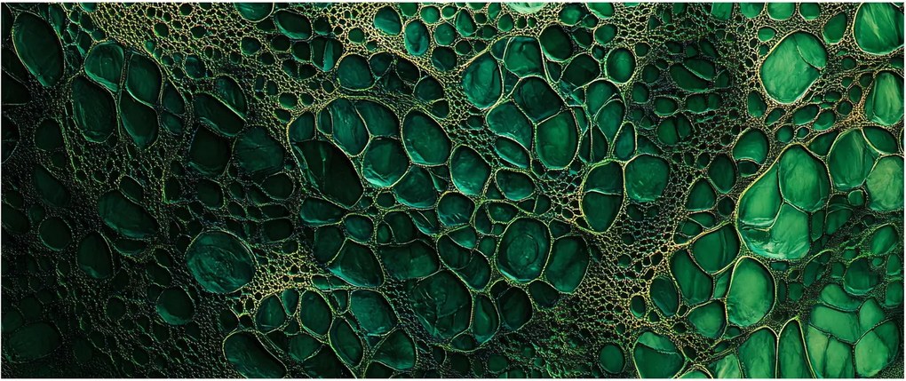 Tablou - Imagine microscopică verde (120x50 cm)